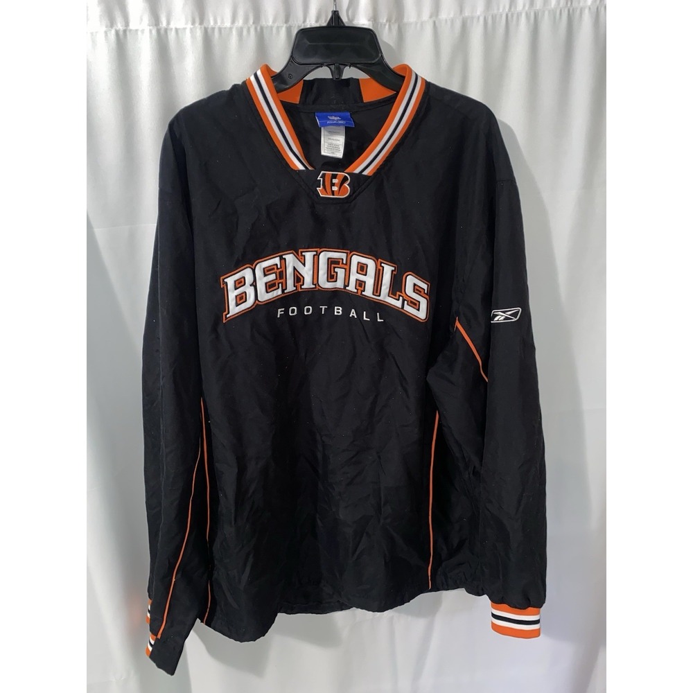 Vtg Cincinnati Bengals Reebok Pullover Windbreaker Jacket Mens Large